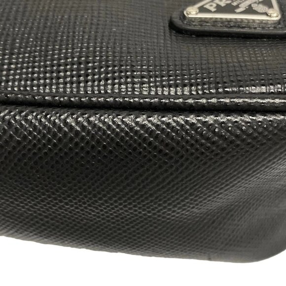 Auth PRADA - 2NE054 Black Saffiano Leather Clutch Bag - Picture 8 of 16